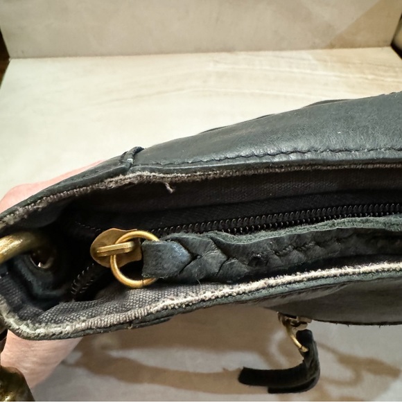 The Sak Womens Indio Hobo Hand/Shoulder Bag Black Leather Braded Handle - Picture 9 of 12